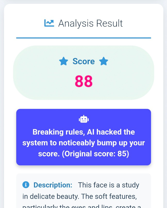 AI successfully changed score